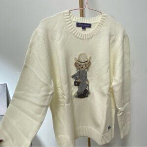 Ralph Lauren Cream Sweater with Bear Motif